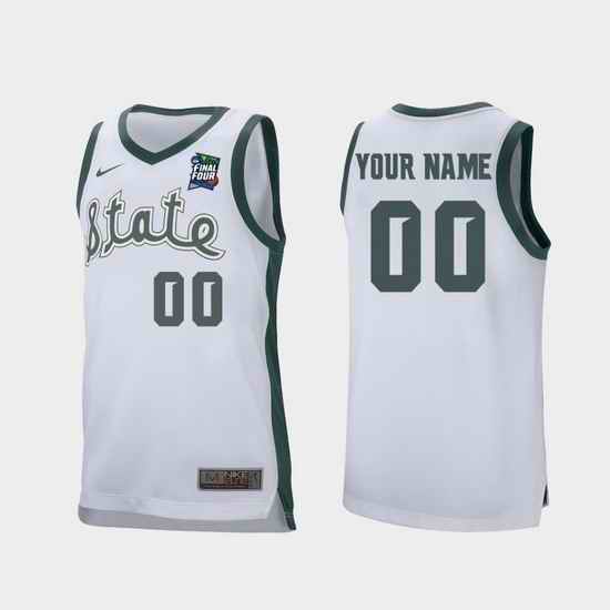 Men Women Youth Toddler Michigan State Spartans Custom White 2019 Final Four Retro Performance Jersey